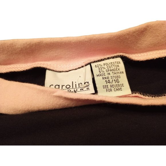 CAROLINA COLORS PLUS Casual Black Round Neck Blouse with Pink Accents Size 14-16 - Picture 3 of 3